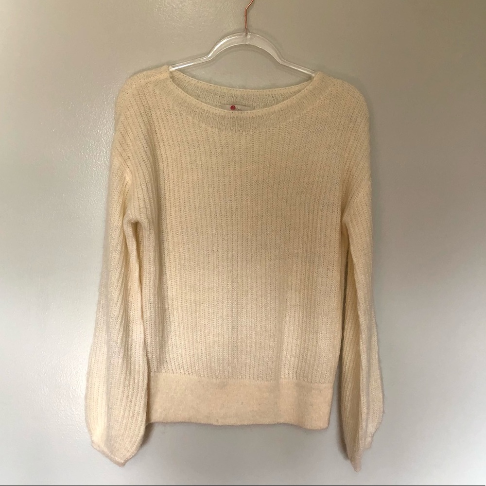 Boden Francesca Sweater Ribbed Mohair Blend White Small